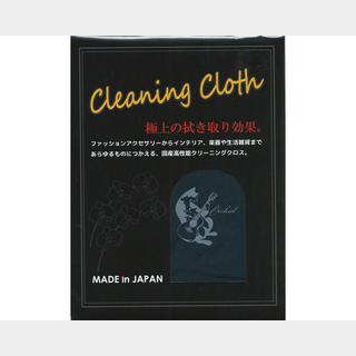LIVE LINE Orchid Cleaning Cloth アコギ猫 ブラック OCC18A-BK【クリーニングクロス】【ねこ柄】