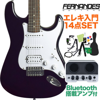 FERNANDESLE-1Z/L BLK SSH エレキギター初心者14点セット Bluetooth搭載ミニアンプ付