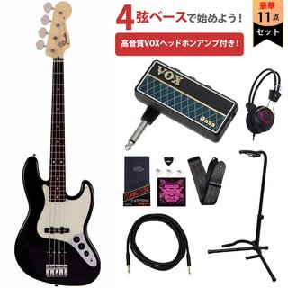 Fender Made in Japan Junior Collection Jazz Bass Rosewood Fingerboard Black VOXヘッドホンアンプ付属エレキベ