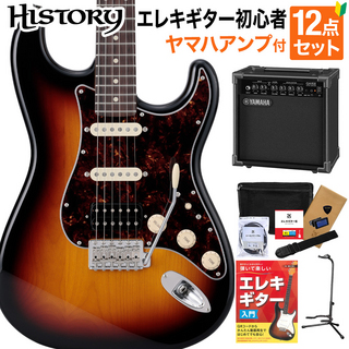 HISTORYHST/SSH-Standard 3TS 初心者セット ヤマハアンプ付 ストラトキャスタータイプ