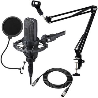 audio-technicaAT4040 コンデンサーマイク　ハイコスパセット -3m純正ケーブルBX3、ポップブロッカー、アームスタンド付-