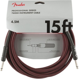 Fender フェンダー Professional Series Instrument Cable SS 15' Red Tweed ギターケーブル