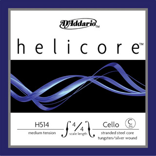 D'Addario H514 チェロ弦 Helicore Cello Strings ミディアムテンション 4/4スケール C線 【バラ弦1本】