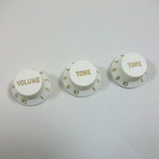 Montreux Strat 1V2T knob set Aged White No.8571 ギターパーツ