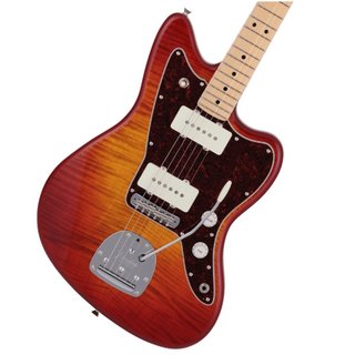 Fender 2024 Collection Made in Japan Hybrid II Jazzmaster Maple Fingerboard Flame Sunset Orange Transparent