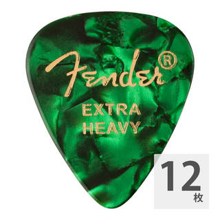 Fender フェンダー 351 Shape Premium Picks Extra Heavy Green Moto ギターピック 12枚入り