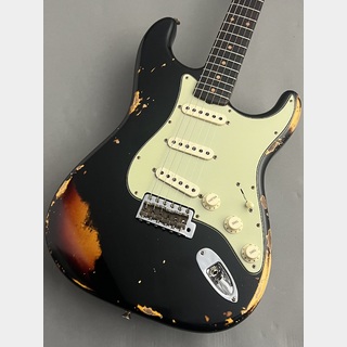 Fender Custom Shop 2023 Time Machine 1960 Stratocaster Heavy Relic  Aged Black over 3-Color Sunburst 