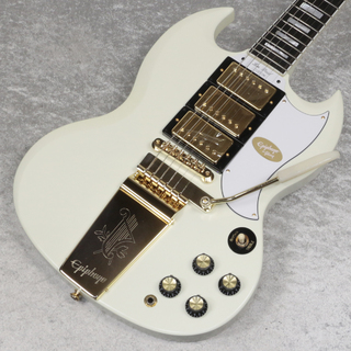 Epiphone Inspired by Gibson Custom 1963 Les Paul SG Custom with Maestro Vibrola Classic White(重量:3.65kg)【