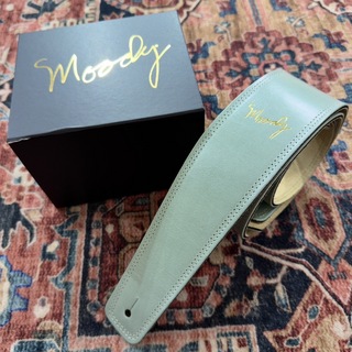 moody 2.5" Suade Backed Guitar Strap - LightGreen/Cream Standard