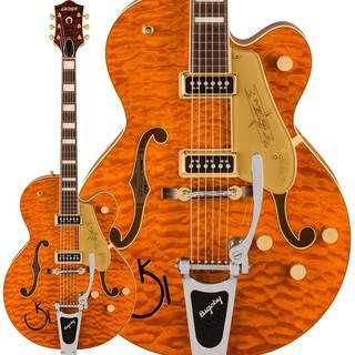 Gretsch G6120TGQM-56 Limited Edition Quilt Classic Chet Atkins Hollow Body with Bigsby (Roundup Orange St...