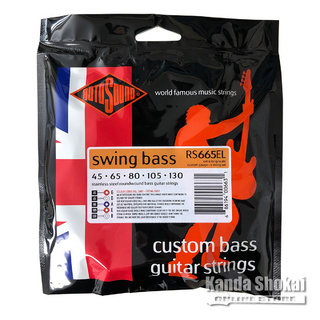 ROTOSOUND Swing Bass 66 Extra Custom 5-Strings Set Stainless Steel Roundwound, RS665EL (.045-.130)
