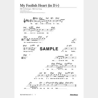 楽譜 My Foolish Heart（in D♭）