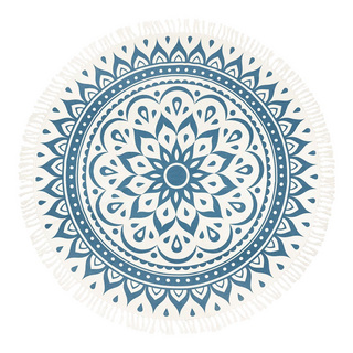 Meinl Meditation Rug 78" - Navy Blue, Floral Design [MMR1NB]【折りたたみ収納可能】