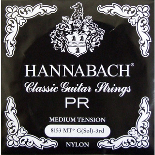 HANNABACH E8153 MT-Black G クラシックギター 3弦用 バラ弦 1本