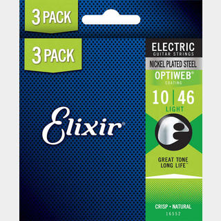 Elixir OPTIWEB Light (.010-.046) 3セットボーナスパック エレキギター弦 19052