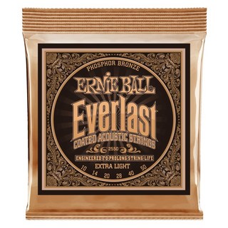 ERNIE BALLEverlast Coated Phosphor Bronze Acoustic Strings (#2550 Everlast Coated EXTRA LIGHT)