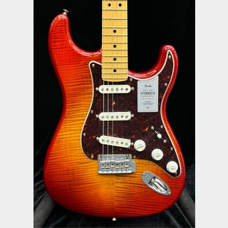 Fender 2024 Collection Made In Japan Hybrid II Stratocaster -Flame Sunset Orange Transparent-【JD24004778】