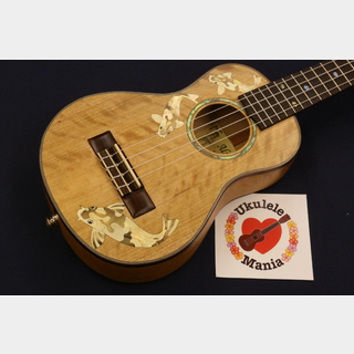 Alulu Carp (鯉) Inlay Solid Curly Maple Concert Ukulele w/Passive Mike #5549