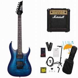 Ibanez Gio Series GRGA120QA-TBB (Transparent Blue Burst)  [海外仕様イシバシ独占販売モデル] Marshall MG10ア