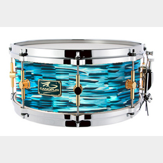 canopus The Maple 6.5x13 Snare Drum Turquoise Oyster