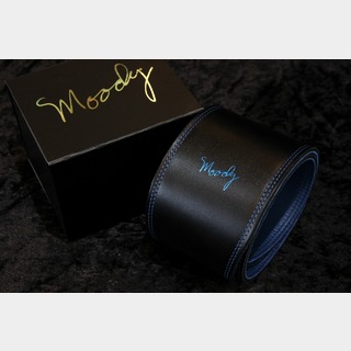 moodystraps Leather/Leather 4.0" Standard Black/Blue