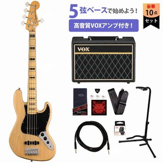 Squier by FenderClassic Vibe 70s Jazz Bass V Maple Fingerboard Natural スクワイヤー VOXアンプ付属5弦エレキベース初心
