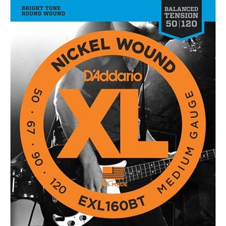 D'Addario EXL160BT Balanced Tension Nickel Wound Electric Bass Strings (Medium)