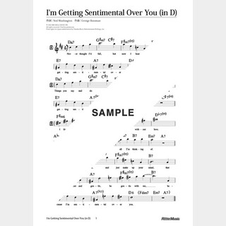 楽譜 I’m Getting Sentimental Over You（in D）