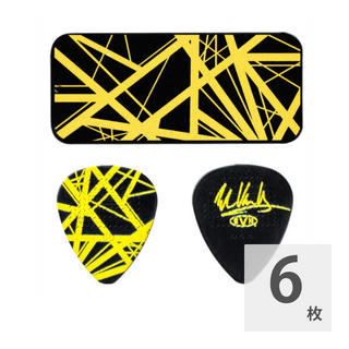 Jim DunlopEVHPT04 EVH Black w/ Yellow Stripes Pick Tin 0.60 ピックケース付きピック