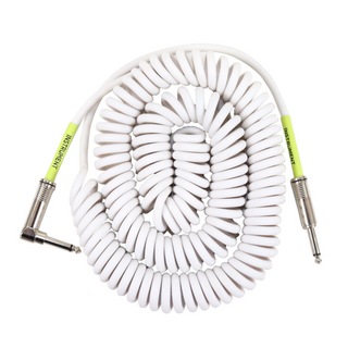 ERNIE BALLアーニーボール 6045 30' Coiled Straight/Angle Instrument Cable WHITE ギターケーブル
