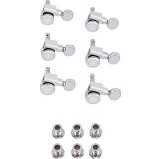 Fender FENDER(R) STAGGERED LOCKING TUNERS WITH VINTAGE-STYLE BUTTONS POLISHED CHROME (6)(#0990818500)