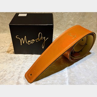 moody MOODY STRAP 2.5" LEATHER BACKED GUITAR STRAP - Orange/Cream