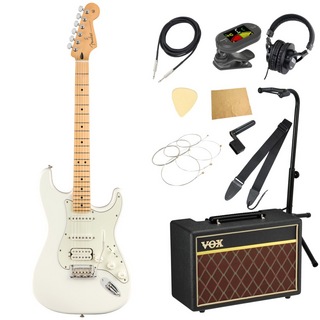 Fenderフェンダー Player Stratocaster HSS MN Polar White エレキギター VOXアンプ付き 入門11点 初心者セット