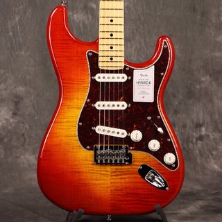 Fender2024 Collection MIJ Hybrid II Stratocaster Maple FB Flame Sunset Orange Transparent [限定モデル][S/N