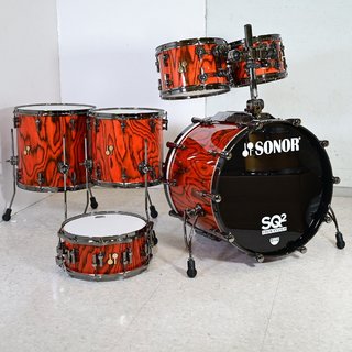 Sonor SQ2 Series Custom Drumset 6PCS 22/10/12/14/16 14×6.5 Snare Fiery Red ソナー ドラムセット【池袋店】