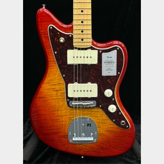 Fender 2024 Collection MIJ Hybrid II Jazzmaster -Flame Sunset Orange Transparent-【JD24005574】