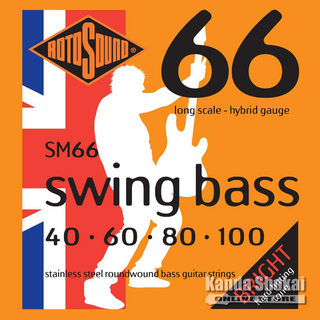 ROTOSOUND Swing Bass66 Hybrid Stainless Steel Roundwound, SM66 (.040-.100)