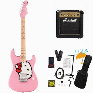 Squier by Fender Limited Edition Hello Kitty Stratocaster Maple Fingerboard Pink Marshall MG10アンプ付属エレキギター