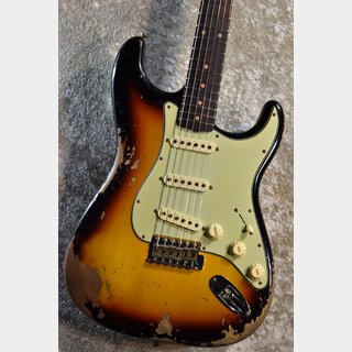 Fender Custom Shop 1960 Stratocaster Heavy Relic Faded Aged 3-Color Sunburst CZ572456【漆黒指板個体!】