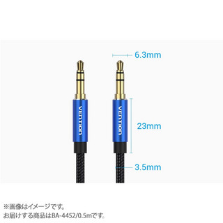 VENTION Cotton Braided 3.5mm Male to Male Audio Cable 0.5M Black Aluminum Alloy Type
