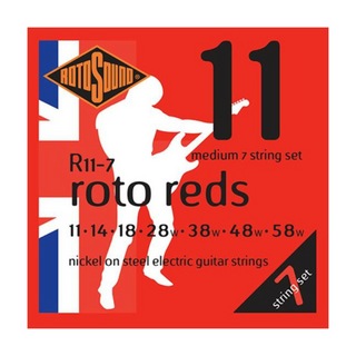 ROTOSOUND R11-7 Roto Reds 7 String MEDIUM 11-58 7弦エレキギター弦×3セット