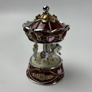 ニデックインスツルメンツ メリーゴーランド型オルゴール　YA714B　【曲目：星に願いを】