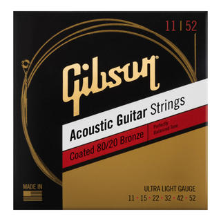 Gibson SAG-CBRW11 Coated 80/20 Bronze Acoustic Guitar Strings Ultra-Light Gauge アコースティックギター弦