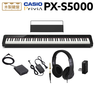CasioPX-S5000 BK ブラック 電子ピアノ 88鍵盤 ヘッドホンセット 【WEBSHOP限定】