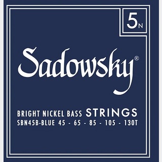 Sadowsky SBN45b Blue Nickel,Taperwound 5-String 045-130