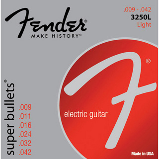 Fender3250L エレキギター弦 SUPER BULLETS ライトゲージ 009-042073-3250-403