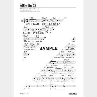楽譜 Alfie（in C／原曲キー）
