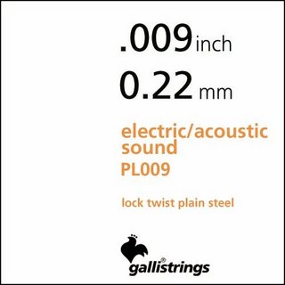 Galli Strings PS009 - Single String Plain Steel For Electric/Acoustic Guitar .009【心斎橋店】