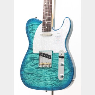 Fender 2024 Collection, Made in Japan Hybrid II Telecaster / Quilt Aquamarine
