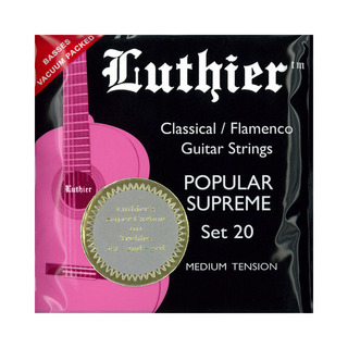 Luthier LU-20-CT with Super Carbon 101 Trebles フラメンコ クラシックギター弦×12セット
